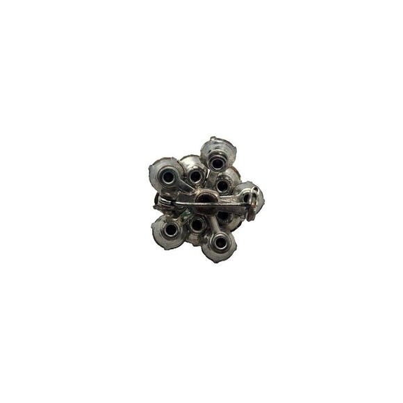 Vintage Round Sparkling Brooch Collar Pin Hat Accent Dazzling Mini 1" - Picture 16 of 16